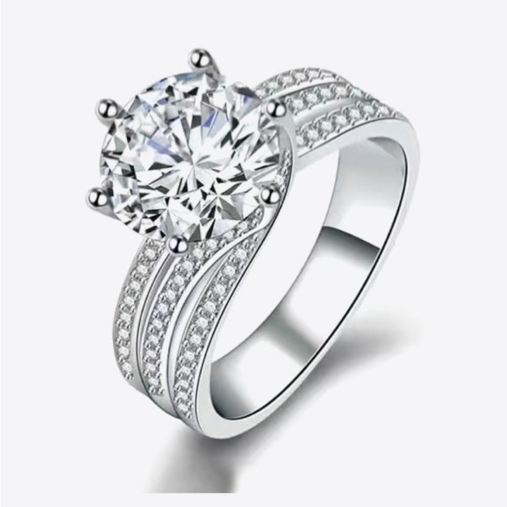 3 Carat Moissanite Three-Layer Ring in a size 8.5